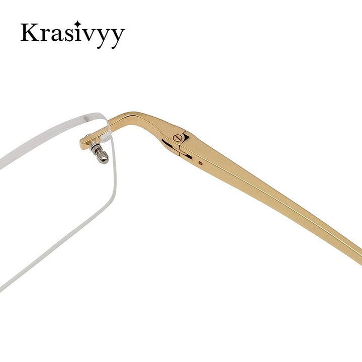 Krasivyy Unisex Rimless Square Titanium Eyeglasses Kr8604 Rimless Krasivyy   