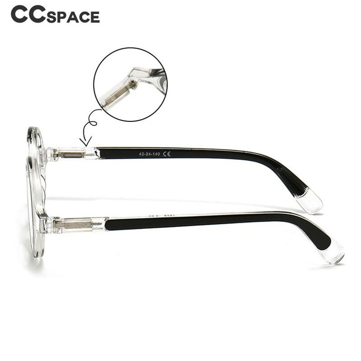 CCSpace Women's Full Rim Round Acetate Hyperopic Reading Glasses 55299 Reading Glasses CCspace   