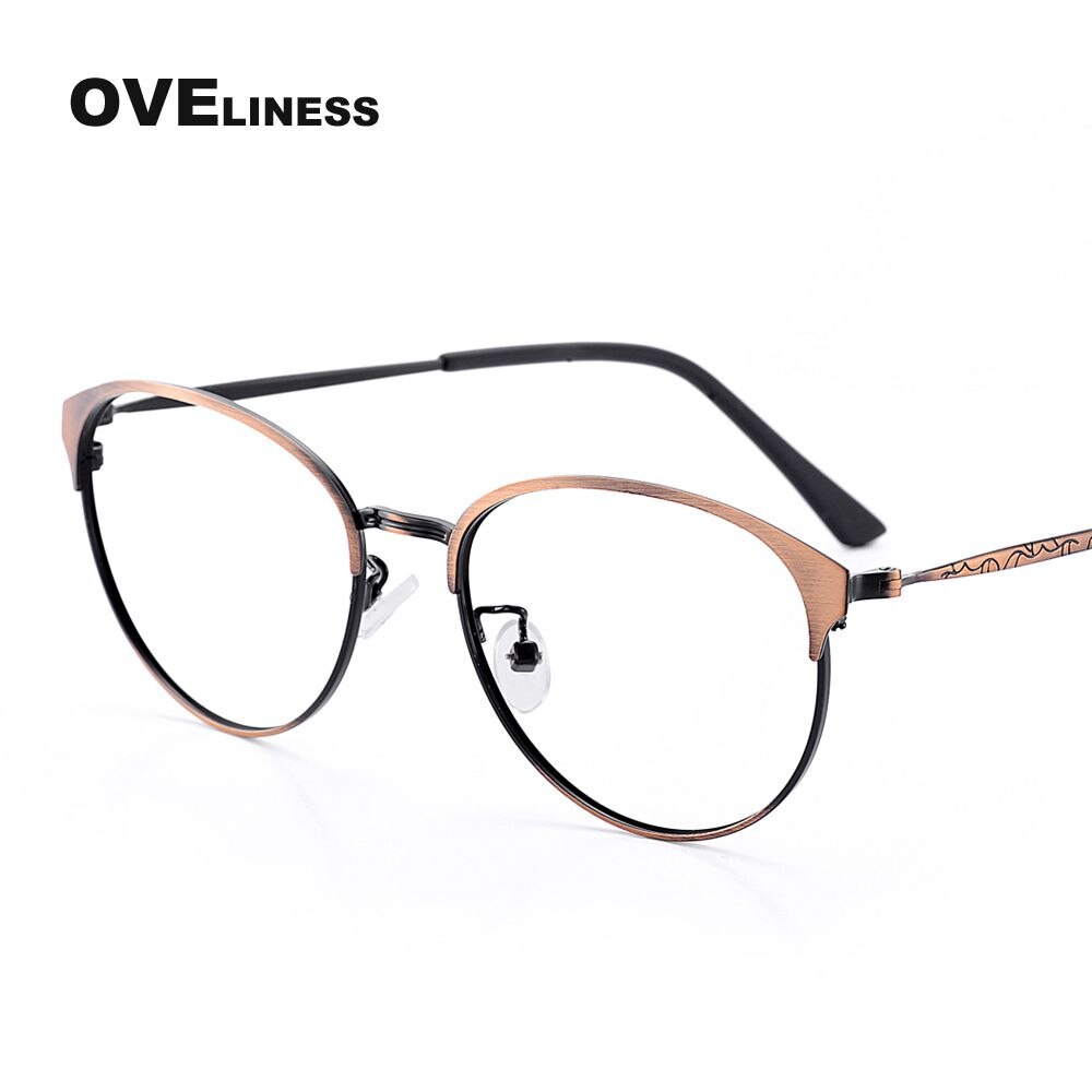 Oveliness Unisex Full Rim Round Alloy Eyeglasses 52018 Full Rim Oveliness bronze  
