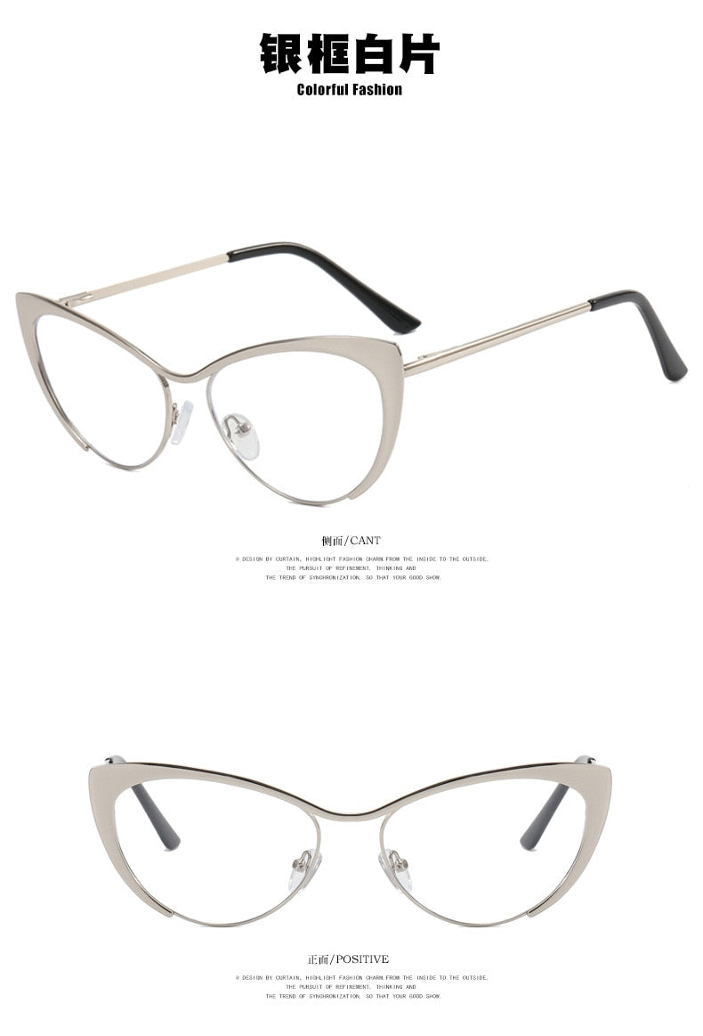 CCspace Women's Full Rim Cat Eye Alloy Eyeglasses 55033 Full Rim CCspace   