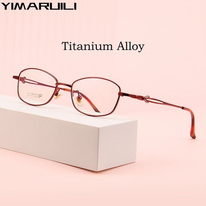 Yimaruili Women's Full Rim Square Titanium Alloy 3531ti Full Rim Yimaruili Eyeglasses   