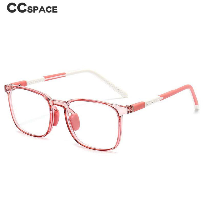 CCSpace Unisex Youth Full Rim Square Silicone Eyeglasses 54671 Full Rim CCspace   