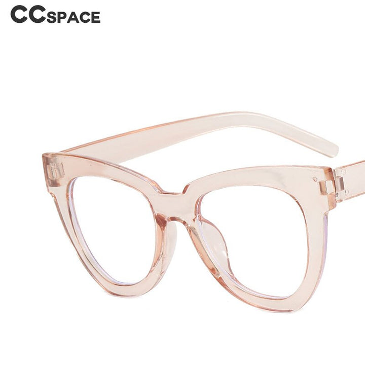 CCSpace Women's Full Rim Square Cat Eye Acetate Alloy Eyeglasses 54493 Full Rim CCspace   