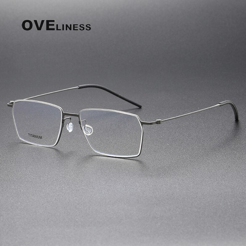 Oveliness Unisex Full Rim Square Titanium Eyeglasses 5509 Full Rim Oveliness gun  