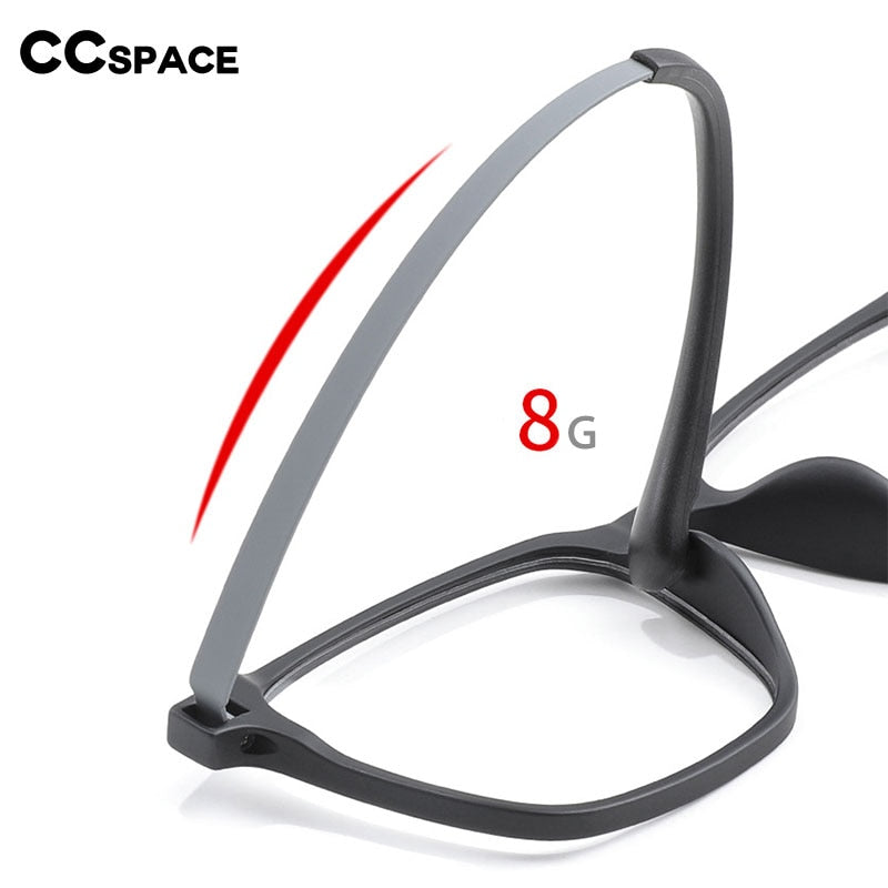 CCspace Unisex Full Rim Square Titanium Eyeglasses 49645 Full Rim CCspace   