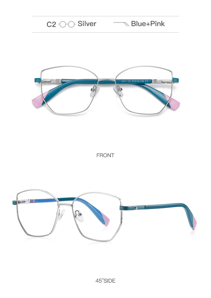 Gmei Unisex Full Rim Alloy Square Polygonal Frame Eyeglasses 3011 Full Rim Gmei Optical   