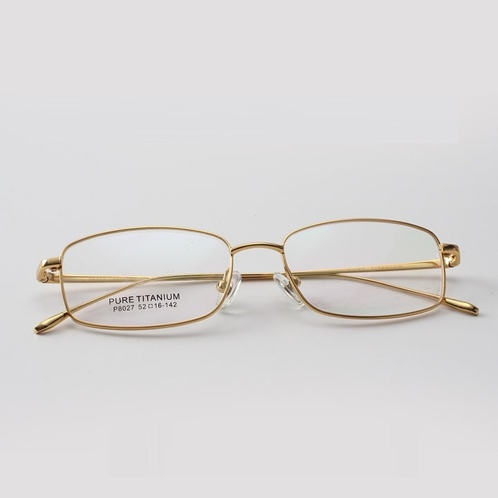 Cubojue Unisex Full Rim Square 135mm Titanium Reading Glasses Reading Glasses Cubojue   