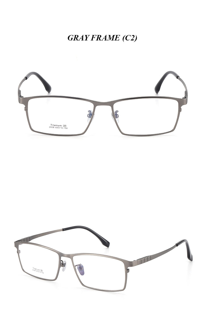 Chashma Ottica Men's Full Rim Square 150 Wide Titanium Eyeglasses 2058 Full Rim Chashma Ottica   