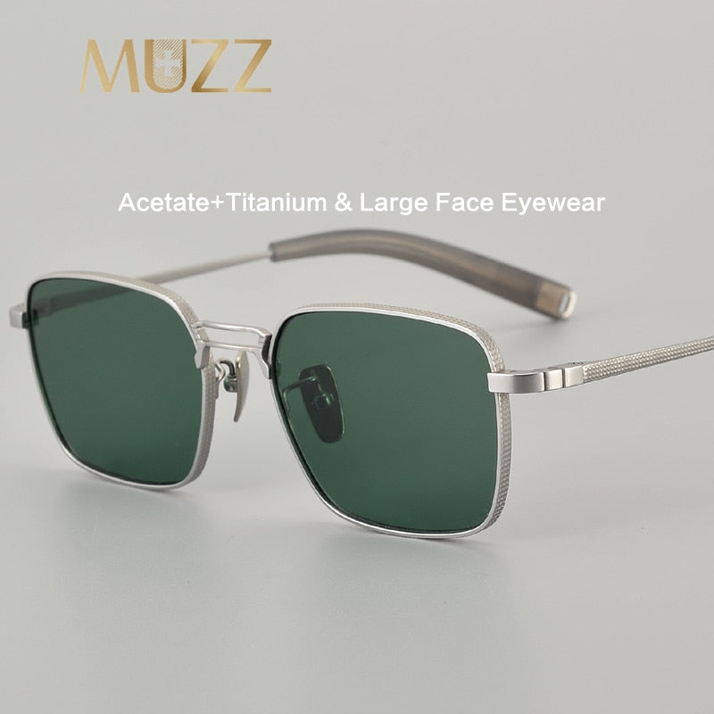 Muzz Unisex Full Rim Square Titanium Acetate Sunglasses Sunglasses Muzz   