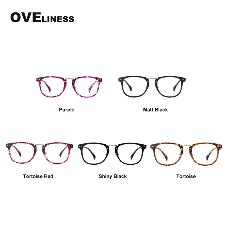 Oveliness Unisex Full Rim Round Square Tr 90 Titanium Eyeglasses 2639 Full Rim Oveliness   