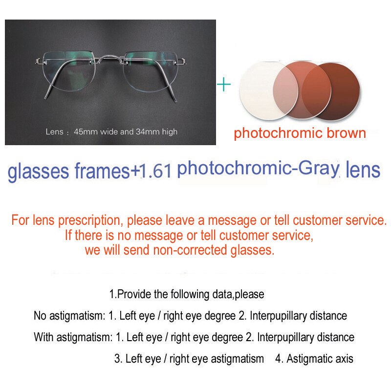 Yujo Unisex Semi Rim Half Circle Handcrafted Stainless Steel Eyeglasses Customized Lens Options Semi Rim Yujo Brown China 