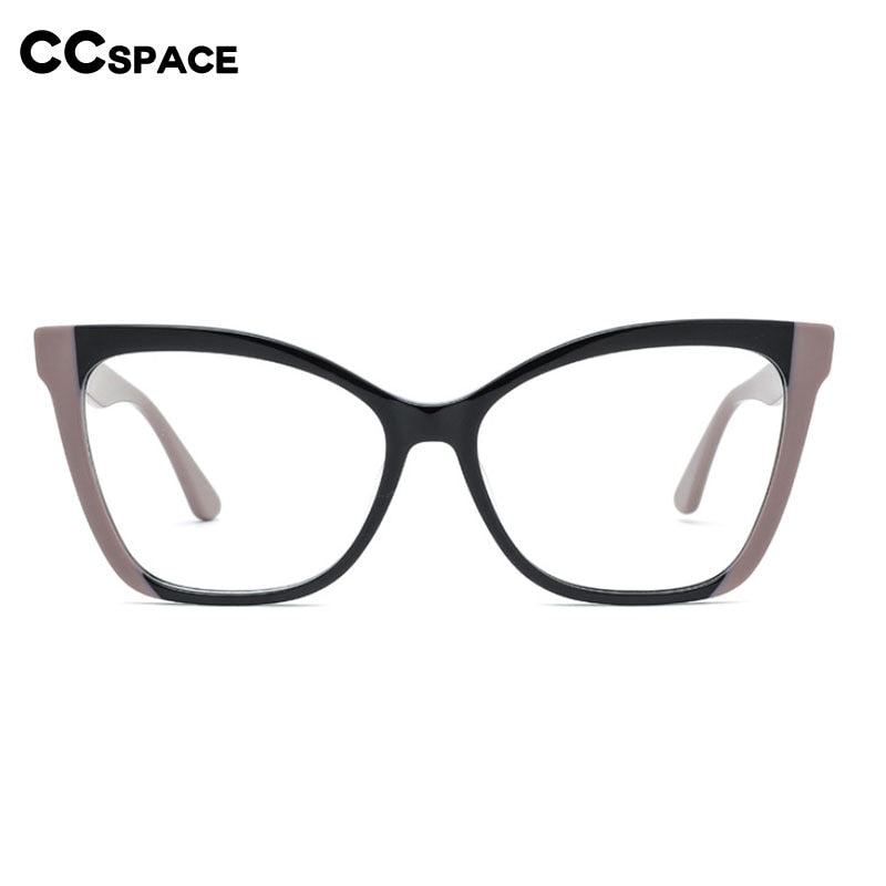 CCspace Women's Full Rim Square Cat Eye Acetate Eyeglasses 55285 Full Rim CCspace   