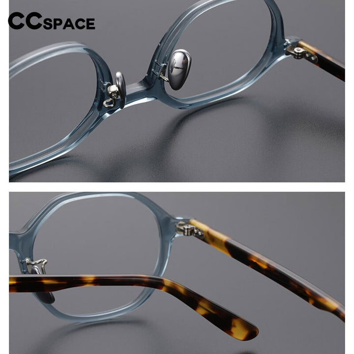 CCSpace Unisex Full Rim Square Round Acetate Eyeglasses 55672 Full Rim CCspace   