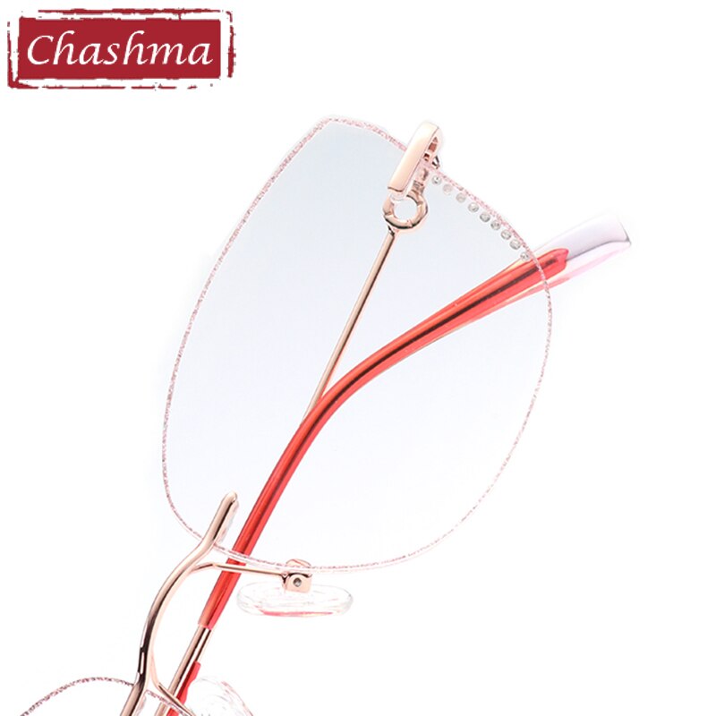 Chashma Women's Rimless Diamond Cut Titanium Frame Eyeglasses 603 Rimless Chashma   