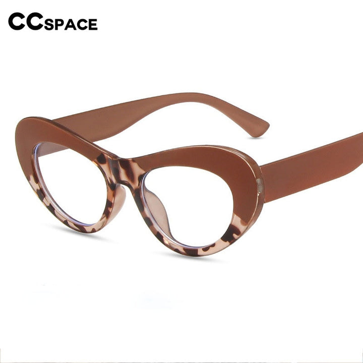 CCSpace Women's Full Rim Big Cat Eye Acetate Titanium Eyeglasses 55514 Full Rim CCspace   