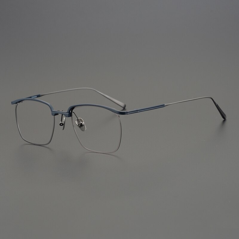Gatenac Unisex Full Rim Square Titanium Frame Eyeglasses Gxyj759 Full Rim Gatenac Blue  