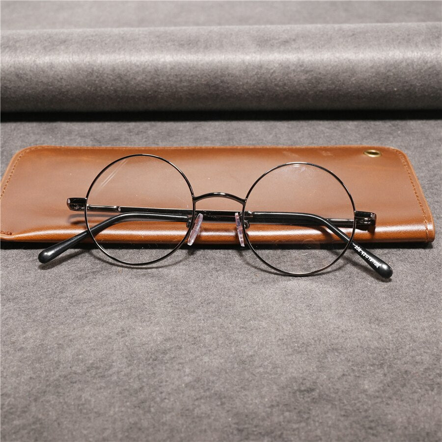 Cubojue Unisex Full Rim Round Alloy 43mm Reading Glasses Reading Glasses Cubojue 0 Gray 