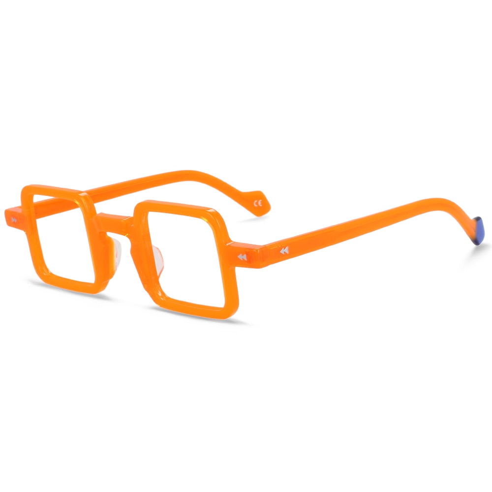 CCspace Unisex Full Rim Square Acetate Eyeglasses 55351C Full Rim CCspace Orange China 