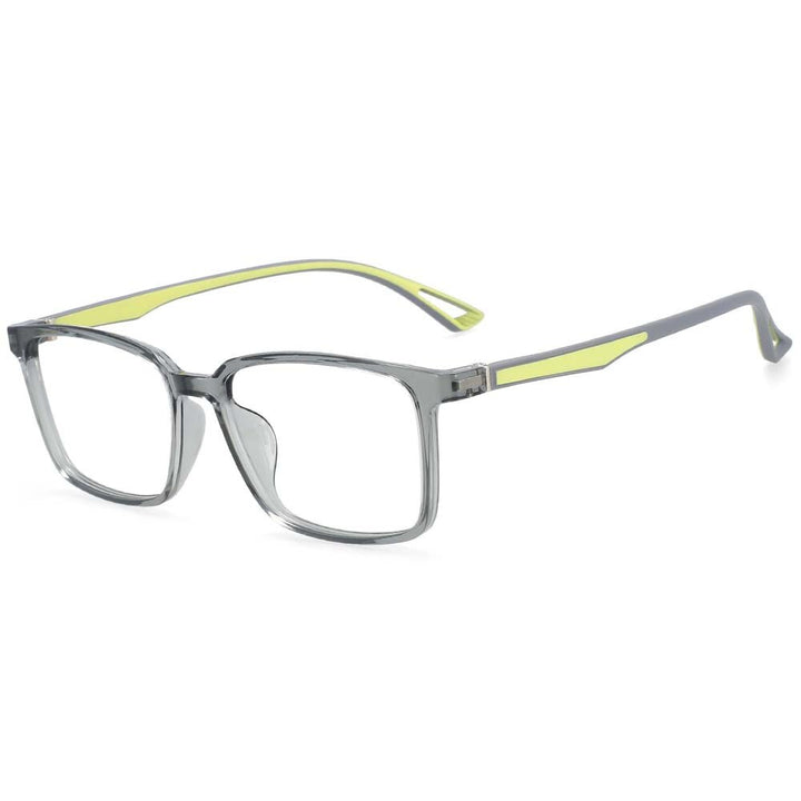 CCSpace Unisex Full Rim Square Tr 90 Alloy Frame Eyeglasses 54368 Full Rim CCspace China Gray 