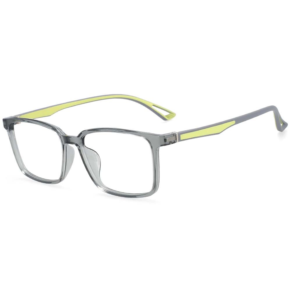 CCspace Unisex Full Rim Square Tr 90 Alloy Frame Eyeglasses 54368 Full Rim CCspace China Gray 