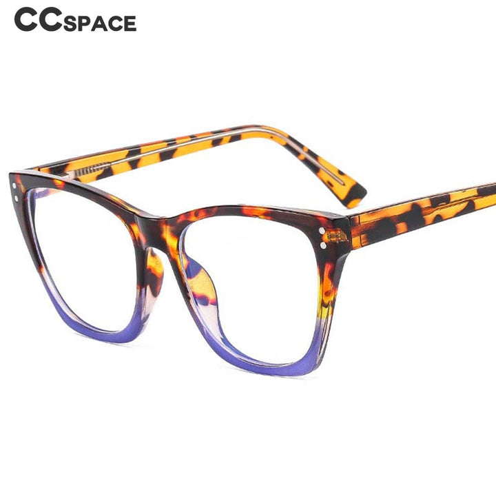 CCSpace Women's Full Rim Oversized Tr 90 Titanium Eyeglasses 55152 Full Rim CCspace   
