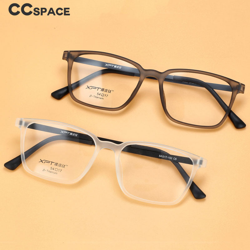 CCspace Unisex Full Rim Square Titanium Eyeglasses 49645 Full Rim CCspace   