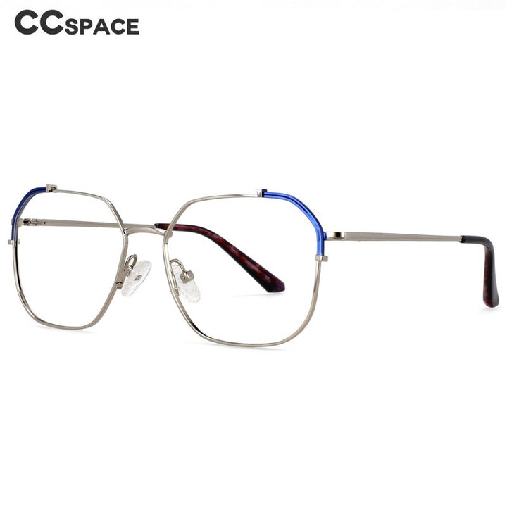CCSpace Unisex Full Rim Irregular Square Alloy Eyeglasses 55601 Full Rim CCspace   