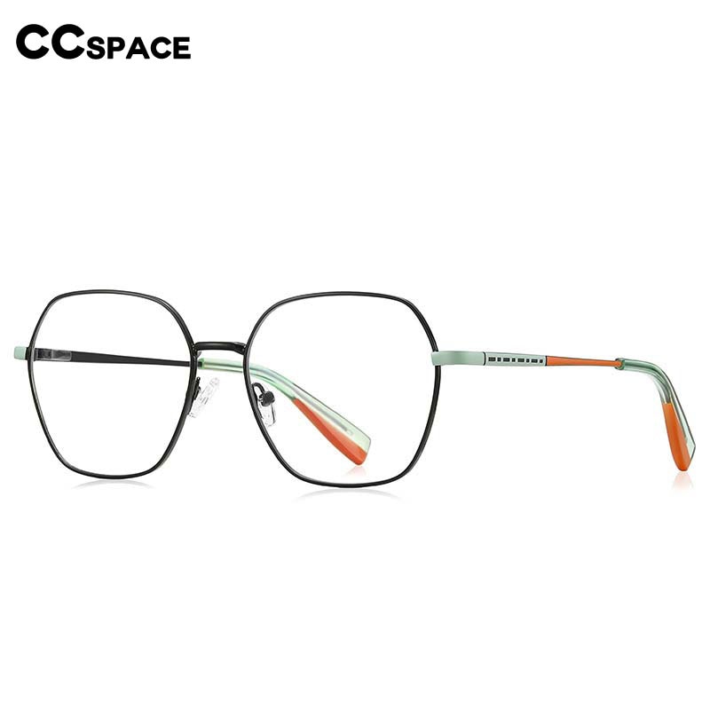 CCspace Women's Full Rim Polygon Square Stainless Steel Eyeglasses 54712 Full Rim CCspace   