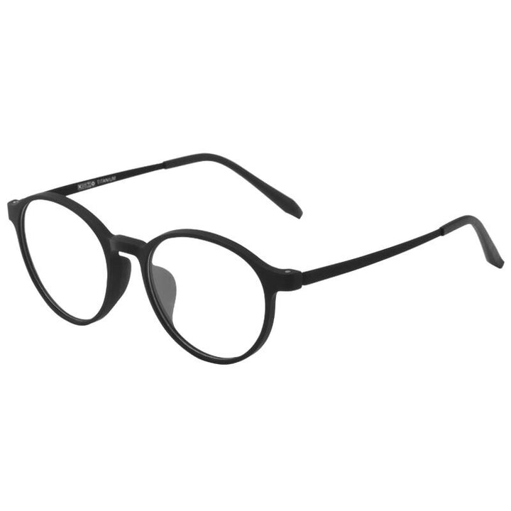 Zirosat Unisex Full Rim Round Tr 90 Titanium Frame Eyeglasses 3050 Full Rim Zirosat black  