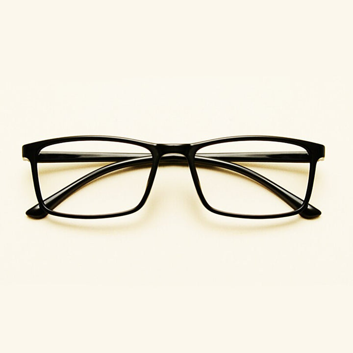 KatKani Unisex Full Rim Small Square Tr 90 Eyeglasses 6642 Full Rim KatKani Eyeglasses Brihgt Black  
