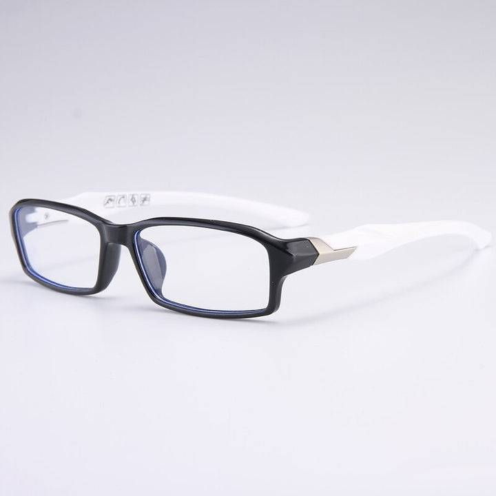 Zirosat Men's Full Rim Rectangle Tr 90 Sport Eyeglasses 6059 Full Rim Zirosat black white  