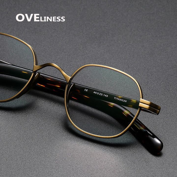 Oveliness Unisex Full Rim Round Acetate Titanium Eyeglasses 132 Full Rim Oveliness   