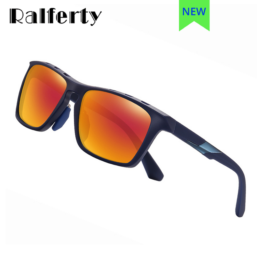 Ralferty Men's Full Rim Square Tr 90 Polarized Mirror Sunglasses D7515 Sunglasses Ralferty   