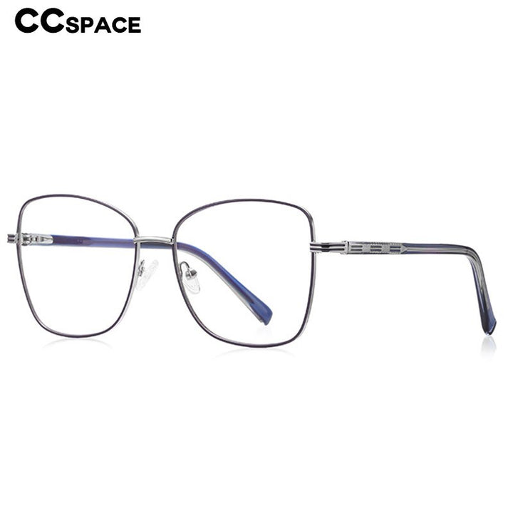 CCSpace Unisex Full Rim Square Alloy Eyeglasses 55529 Full Rim CCspace   