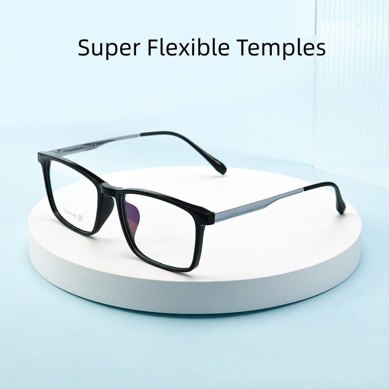 KatKani Unisex Full Rim Square Acetate Titanium Eyeglasses 2502ti Full Rim KatKani Eyeglasses   