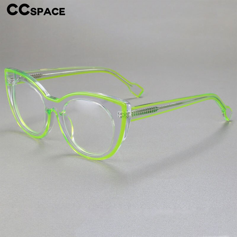 CCSpace Women's Full Rim Cat Eye Acetate Fiber Eyeglasses 56471 Full Rim CCspace   