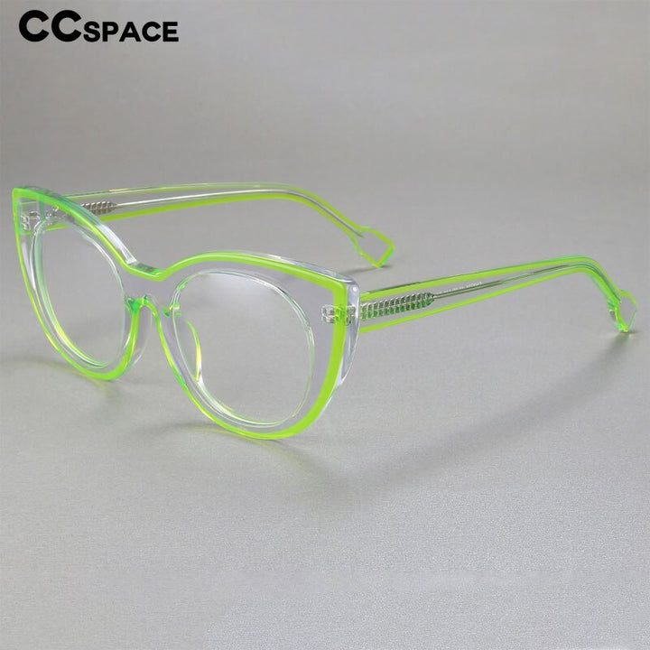 CCspace Women's Full Rim Cat Eye Acetate Fiber Eyeglasses 56471 Full Rim CCspace   