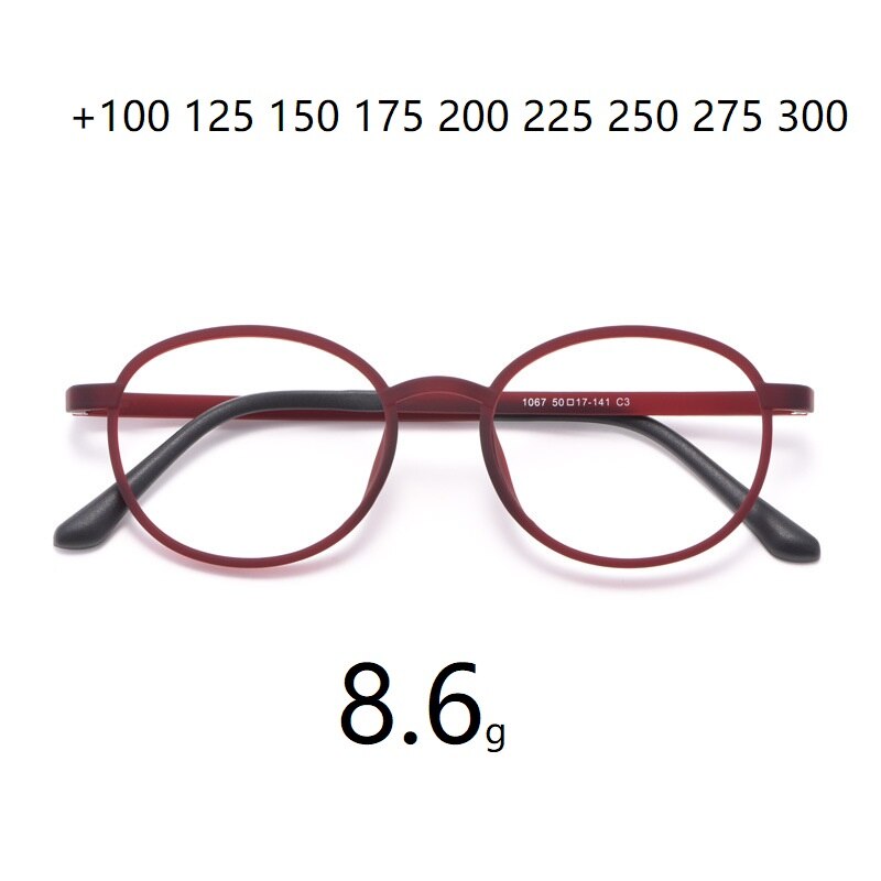 Cubojue Unisex Full Rim Round Tr 90 Titanium Reading Glasses 1067 Reading Glasses Cubojue   