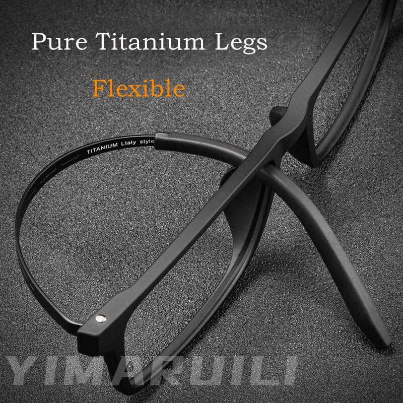 Yimaruili Men's Full Rim Square Tr 90 Titanium Anti Blue Light Reading Glasses Y8822 Reading Glasses Yimaruili Eyeglasses   