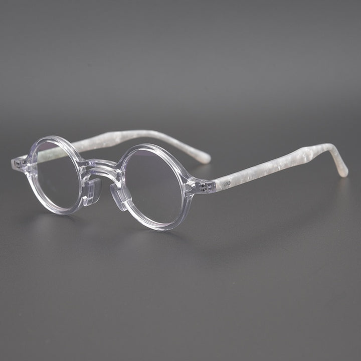CCSpace Unisex Full Rim Handcrafted Round Acetate Eyeglasses 55670 Full Rim CCspace Clear China 