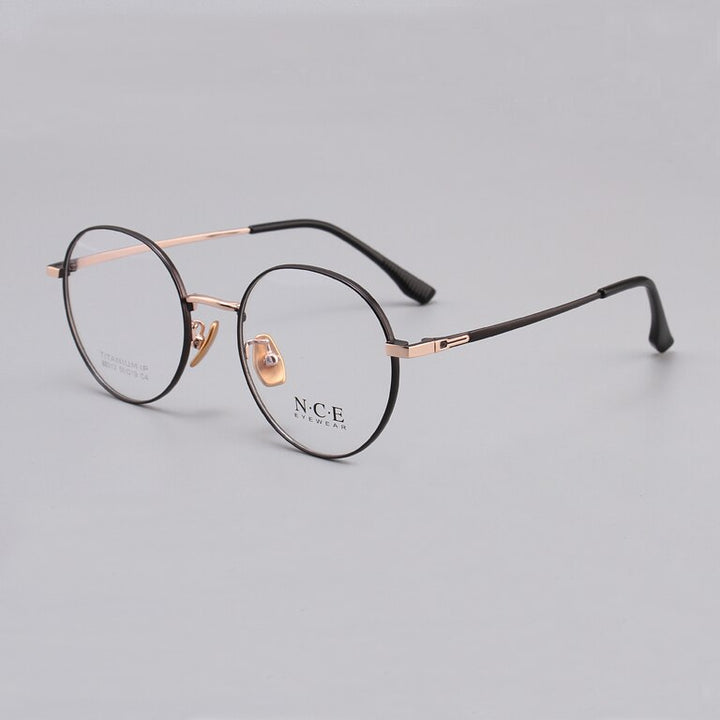 Zirosat Unisex Eyeglasses Frame Pure Titanium 88312 Frame Zirosat black-golden  