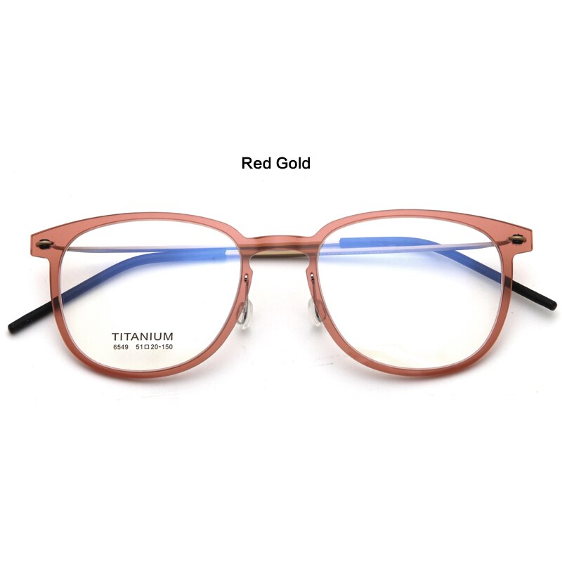 Muzz Unisex Full Rim Square Screwless Handcrafted Acetate IP Titanium Eyeglasses N6459 Full Rim Muzz C2  