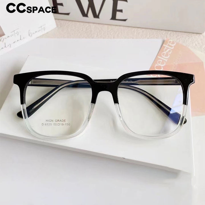 CCspace Unisex Full Rim Square Acetate Eyeglasses 55546 Full Rim CCspace   