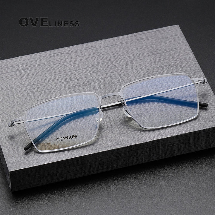 Oveliness Unisex Full Rim Square Titanium Eyeglasses 5509 Full Rim Oveliness   