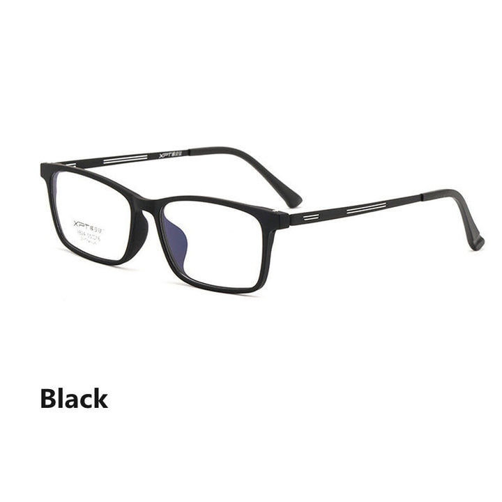 Handoer Unisex Full Rim Square Tr 90 Titanium Hyperopic Photochromic +350 To +600 Reading Glasses 9824 Reading Glasses Handoer +350 black 