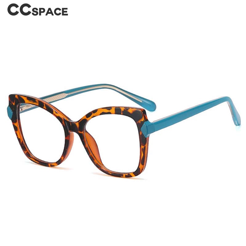 CCSpace Women's Full Rim Square Cat Eye Tr 90 Titanium Eyeglasses 55166 Full Rim CCspace   
