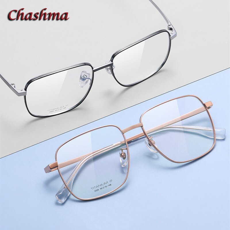 Chashma Ochki Unisex Full Rim Square Titanium Eyeglasses 2029 Full Rim Chashma Ochki   