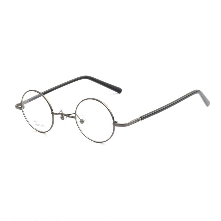 Cubojue Unisex Full Rim 44mm Round Alloy Hyperopic Reading Glasses 992 Reading Glasses Cubojue no function lens 0 Gray 