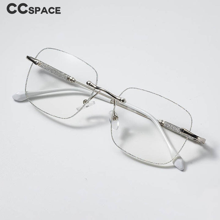 CCspace Unisex Rimless Square Alloy Hyperopic Reading Glasses 55738 Reading Glasses CCspace   