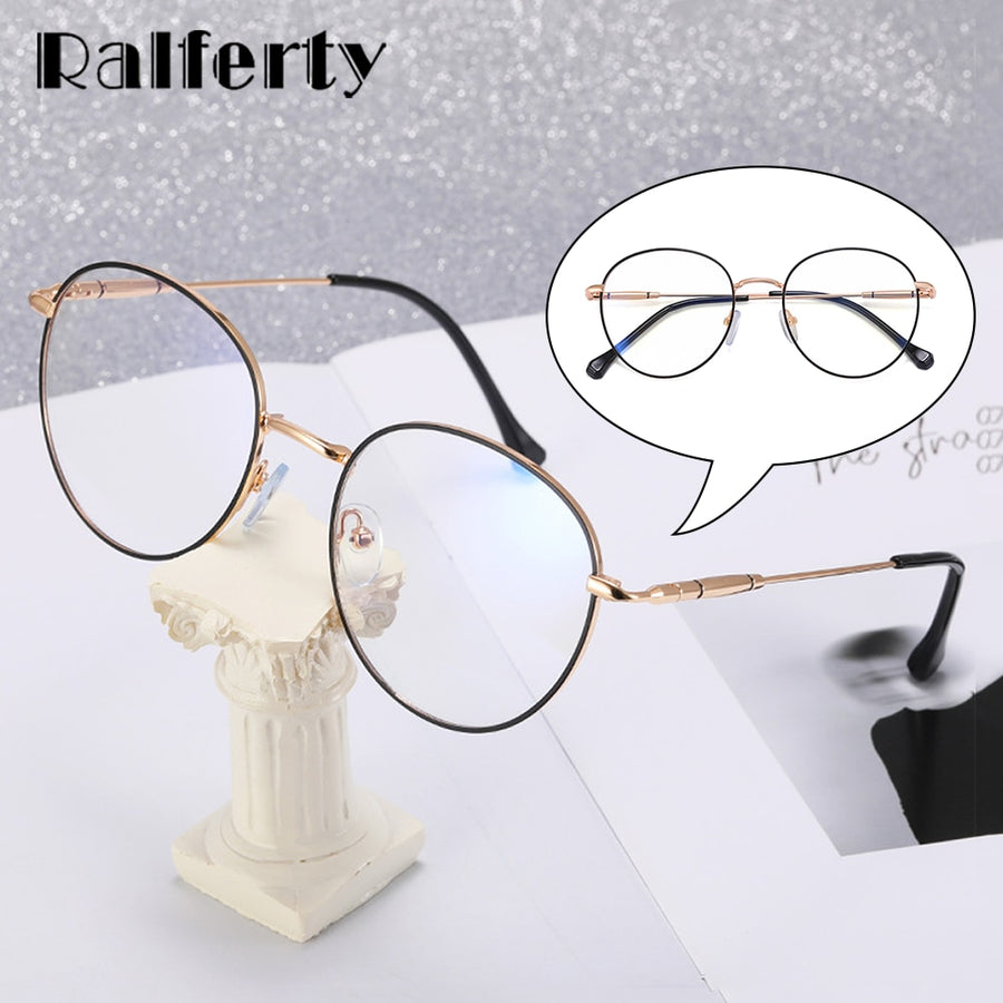 Ralferty Women's Full Rim Round Square Alloy Eyeglasses F95950 Full Rim Ralferty   